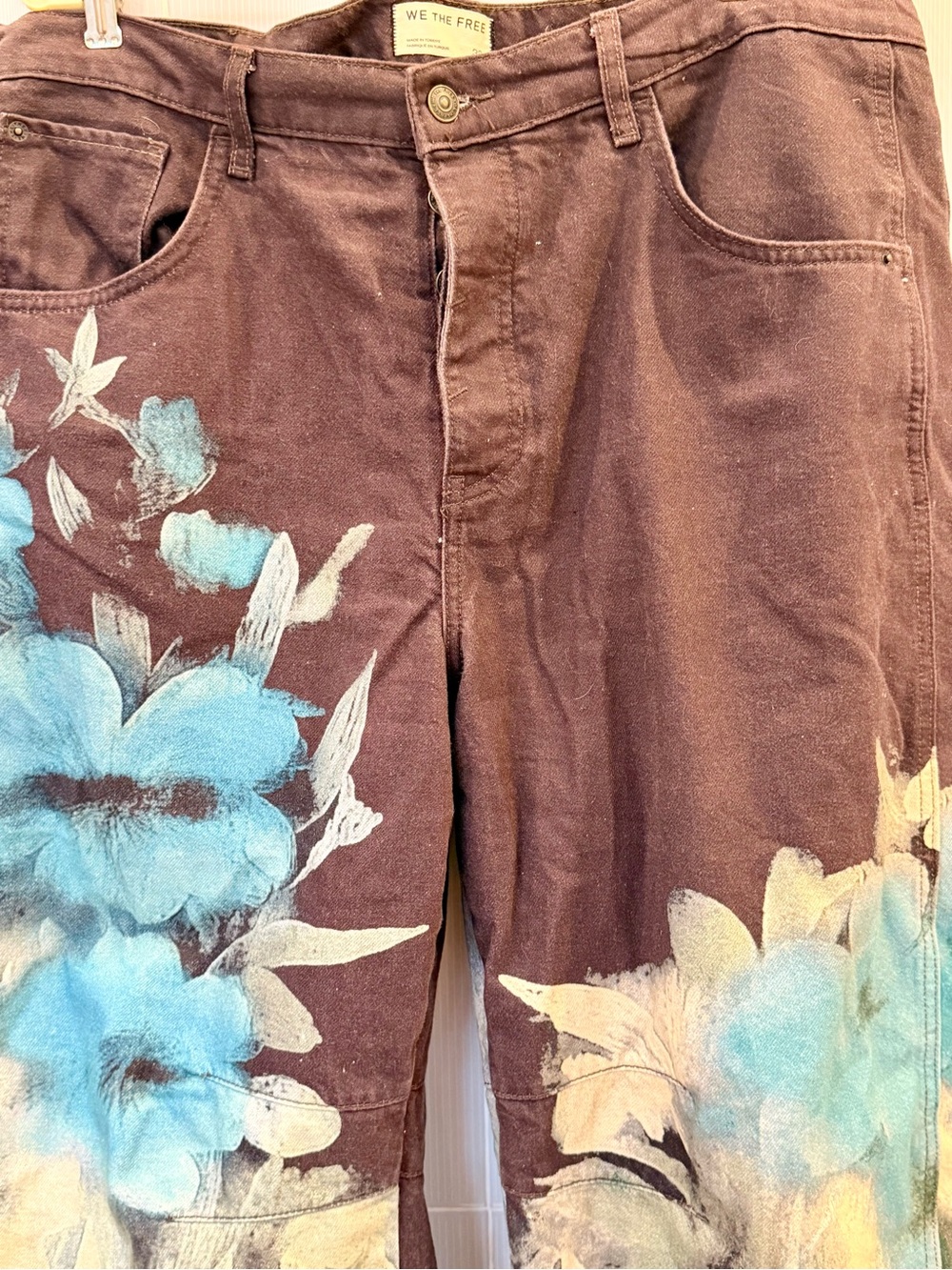Free People Jeans with Blue Floral Print - Picture 8 of 13